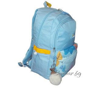 Стилна раница в светло синьо с цветен акцент, 2027