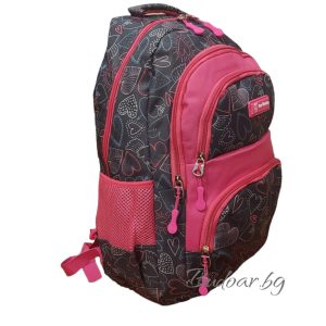 ученическа раница  New Winning арт.2239 тъмни сърца