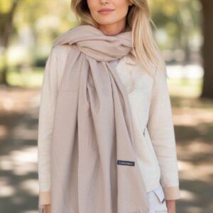 кашмирен шал в бежово арт.087