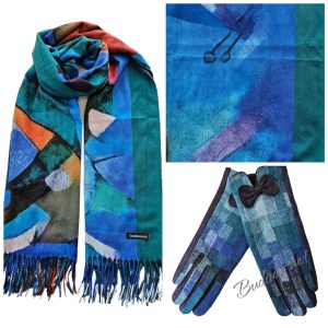 дамски комплект шал и ръкавици арт.656