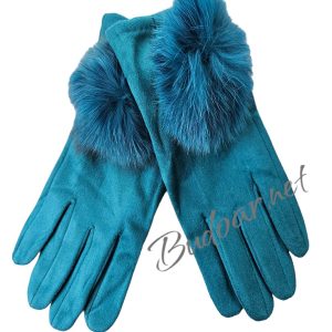 дамски ръкавици с естествен  пух арт.748