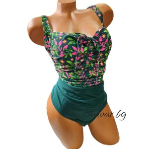 Цял бански костюм в зелено , чашка D/Е арт.Н9919