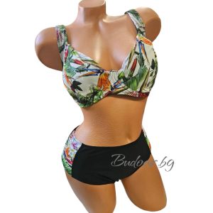 Бански костюм в черно/цветя чашка D арт.Н9323