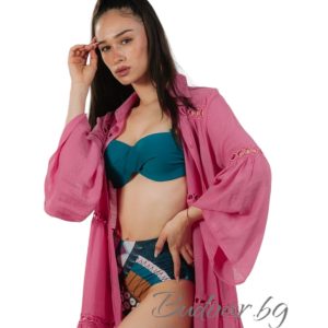 Плажна туника от лен,цвят розов арт.Р72 -2