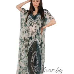 Плажна туника в зелено/бяло, арт.7032 -1