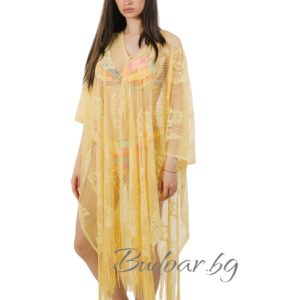 Плажна туника"мрежа",цвят жълт арт.АР7029-1