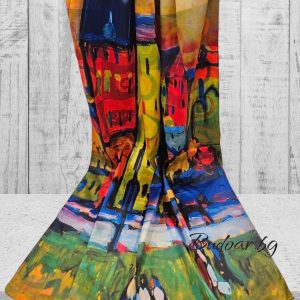 копринен шал "картина" арт.2322