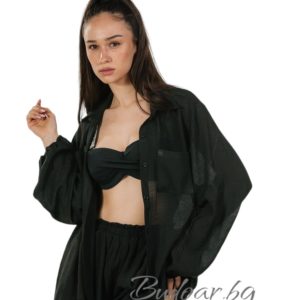 Плажен комплект от лен,цвят черен арт.Р3068-4