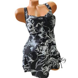 Бански костюм "Танкини",бял/ черен  , чашка D/Е арт.Н3004