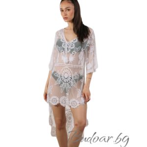 Плажна туника"мрежа",флорални елементи арт.Р5118