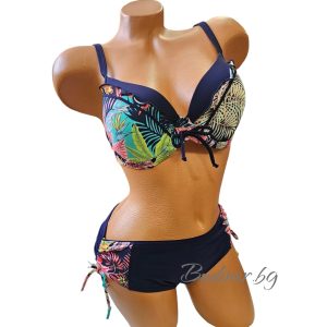 Бански  костюм" цветен принт/син ", чашка  D арт.С2229