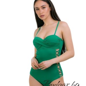 Цял бански костюм в зелено,чашка В арт.Х3152