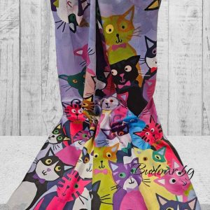 копринен шал "котки" арт.2309
