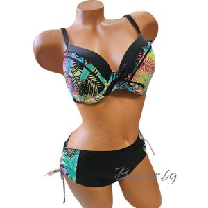 Бански  костюм" цветен принт/бордо ", чашка  D арт.С2229 -2