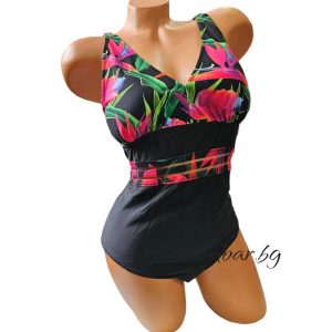 Цял бански костюм с флорален мотив , чашка D арт.Н7409 -1