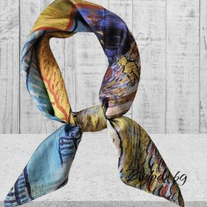 копринен шал "картина" арт.2330