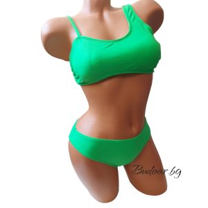 Бански костюм бюстие в зелено , чашка В/С арт.Н7432
