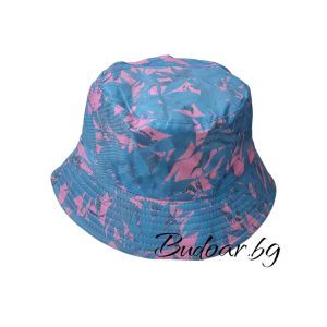 Шапка идиотка"синьо и розово" арт.В013