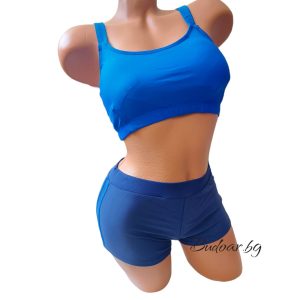 Бански костюм бюстие в синьо чашка В/С арт.Н9355-1
