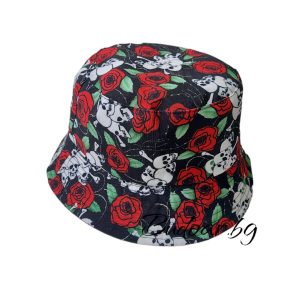 Шапка идиотка"череп и рози" арт.В002