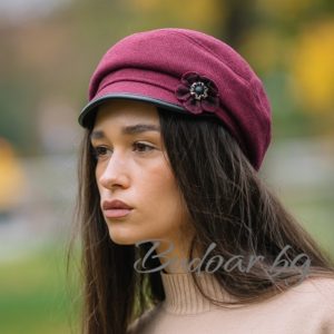 дамски каскет с цвете, код С180