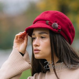 дамски каскет с цвете, код С122