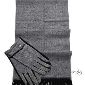 мъжки комплект шал и ръкавици код 0015