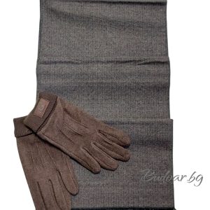 мъжки комплект шал и ръкавици код 0014