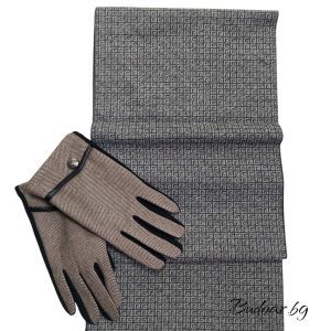 мъжки комплект шал и ръкавици код 0011