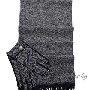 мъжки комплект шал и ръкавици код 0013