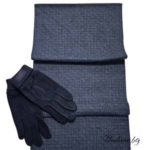 мъжки комплект шал и ръкавици код 0010