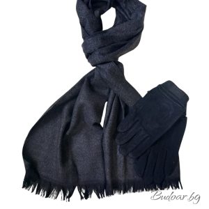 мъжки комплект шал и ръкавици арт.655