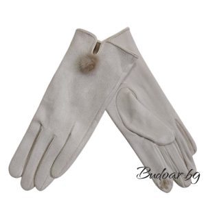 дамски ръкавици с естествено пухче код 796