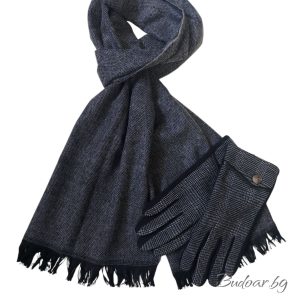 мъжки комплект шал и ръкавици арт.654