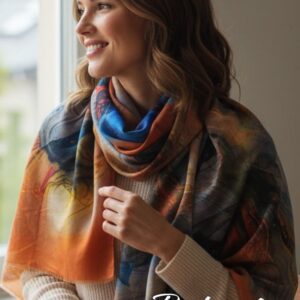 памучен дамски шал ,код М029108 -3