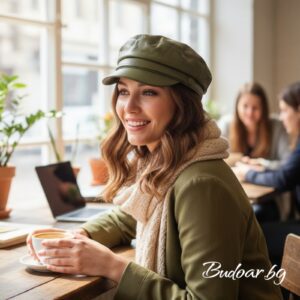 дамски каскет от естествена кожа, код М0067