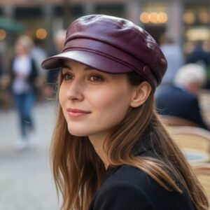 дамски каскет от естествена кожа, код М0066