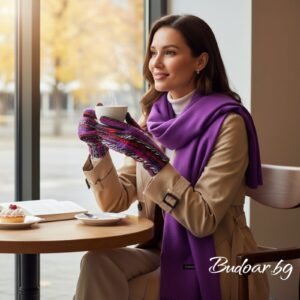 дамски комплект шал и ръкавици  код 117