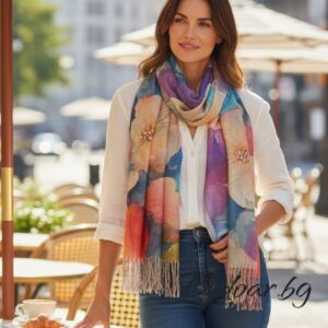 дамски памучен шал пролет-лято 26 , код М0295-2