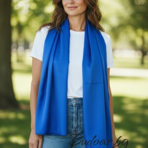 дамски копринен шал син , код М1111-4